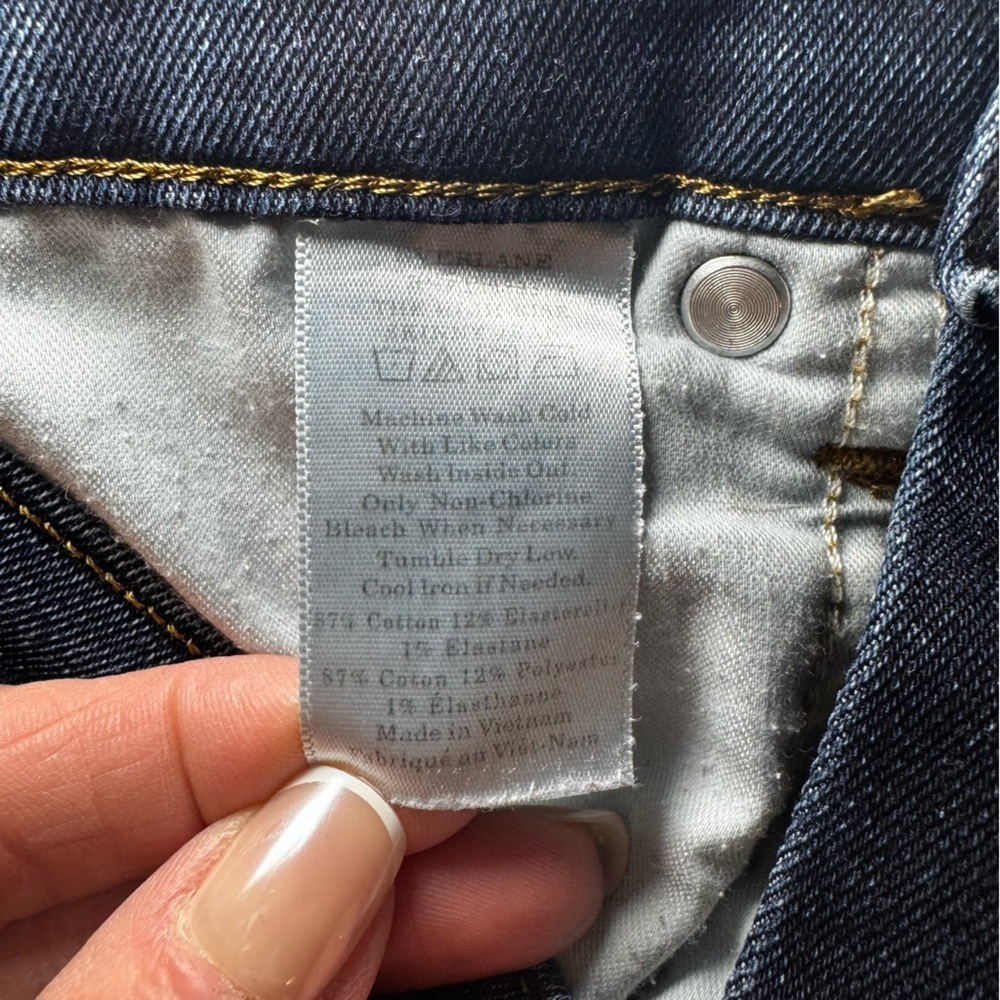 EVERLANE Dark Blue Cotton Blend Stretchy The High Rise Skinny Jean Size 29 - Picture 11 of 13